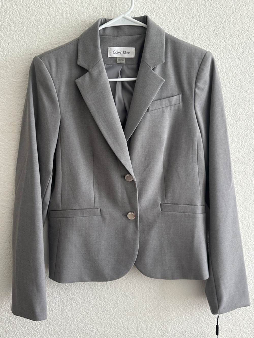 Calvin Klein Tailored Light Gray Women's Blazer